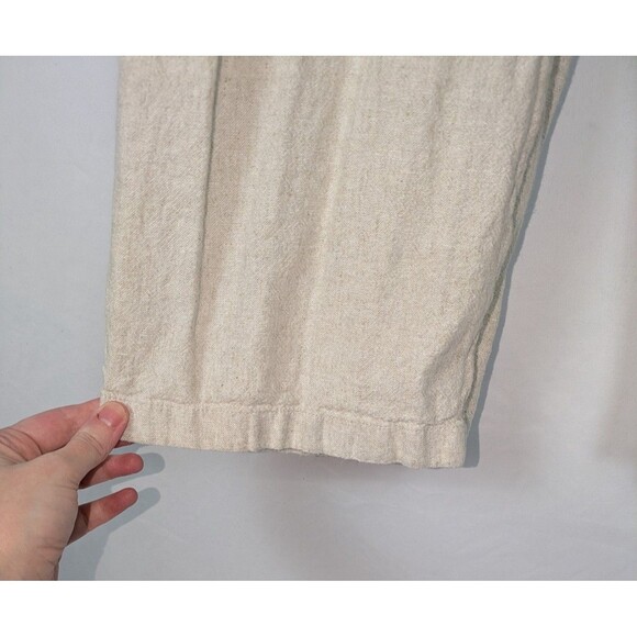 Old Navy Jumpsuit L Women's Beige Linen Fit & Flare Linen Blend Smocked Back - Picture 4 of 9